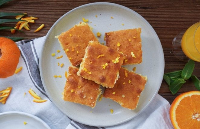 Saftiger Orangenkuchen mit Minz-Mascarpone-Creme | Was is hier ...