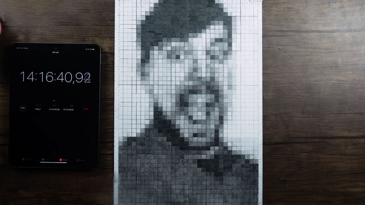 Portraits mit immer mehr Pixeln von dP Art Drawing Was is hier eigentlich los
