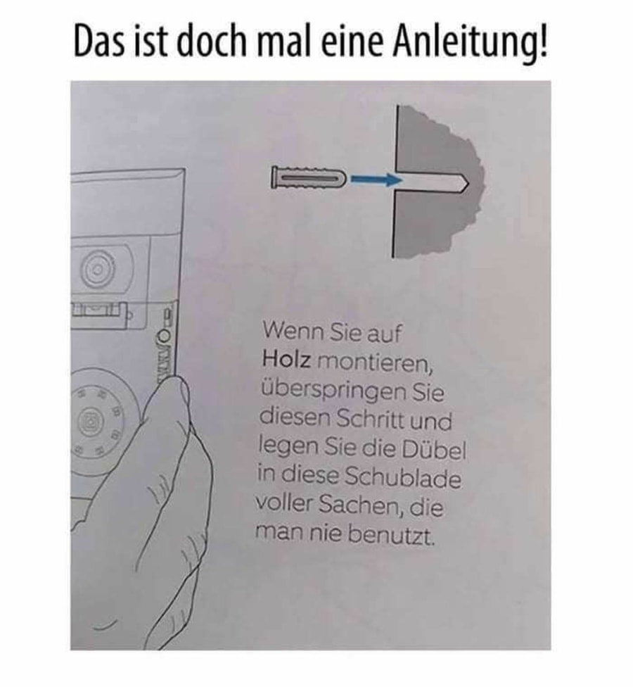 Anf&auml;nger, wer keine Schublade f&uuml;r ungebrauchte D&uuml;bel hat | Lustiges | Was is hier eigentlich los?